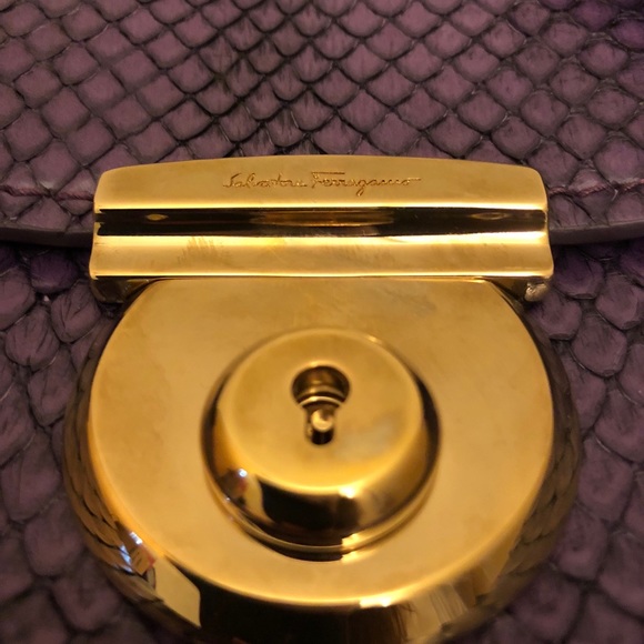 NEW Salvatore Ferragamo Anaconda Snakeskin Satchel - Picture 3 of 10